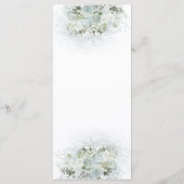 ほこりがかった青のロマンチックな花モチーフのゴールドカリグラフィー メニュー (裏面)