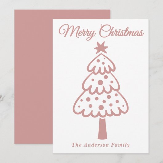 ほこりっぽいお洒落バラハンドドロードクリスマスツリー シーズンカード (正面/裏面)