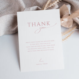 ほこりっぽいお洒落バラフラット垂直ベビーシャワー サンキューカード