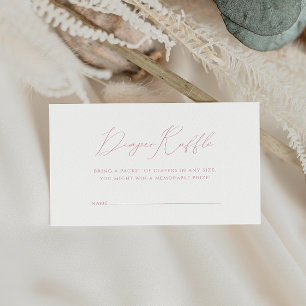 ほこりっぽいお洒落バラベビーシャワーおむつラッフル エンクロージャーカード