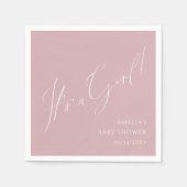 ほこりっぽいお洒落バラ女の子の赤ちゃんシャワー スタンダードカクテルナプキン (正面)