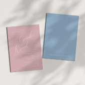 ほこりっぽいお洒落ピンク/青ベビー性別リビール 招待状