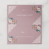 ほこりっぽいお洒落ブルーほこりっぽいバラ花座席表 プレイスカード (外部開封)