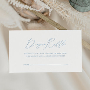 ほこりっぽいお洒落ブルーベビーシャワーおむつラッフル エンクロージャーカード