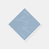 ほこりっぽいお洒落ブルーベビーシャワーナプキンス スタンダードカクテルナプキン (角)