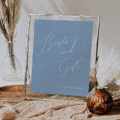 ほこりっぽいお洒落青い赤ちゃんシャワーの本と贈り物 ポスター