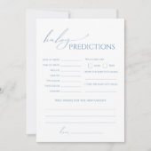 ほこりっぽいお洒落青い赤ちゃんシャワー予測カード 招待状 (正面)