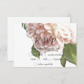 ほこりっぽいアイボリーバラ 出欠カード (正面/裏面)