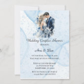 ほこりっぽいアルコールインク結婚フローラのカップルのシャワー 招待状 (正面)