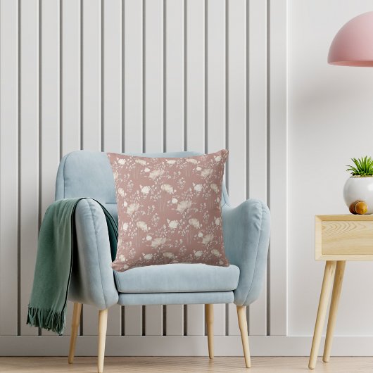 ほこりっぽいアースクリームワイルドフラワー クッション