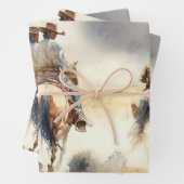 ほこりっぽいウェスタンウォーターカラー"プレーリーストーム" ラッピングペーパーシート (インサイチュ)