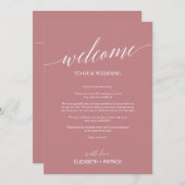 ほこりっぽいエレガントバラウェルカムレター&旅程 (正面/裏面)