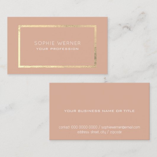 ほこりっぽいエレガントバラスタイリッシュ名刺（女性用） 名刺 (正面/裏面)