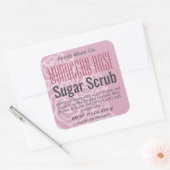 ほこりっぽいエレガントバラピンクフローラ砂糖スクラブのラベル スクエアシール (封筒)