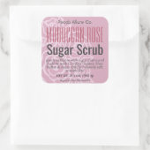 ほこりっぽいエレガントバラピンクフローラ砂糖スクラブのラベル スクエアシール (バッグ)