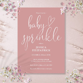 ほこりっぽいエレガントバラピンクベビー散水シャワー 招待状