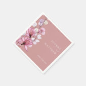 ほこりっぽいエレガントバラモダン結婚フローラ スタンダードカクテルナプキン (角)