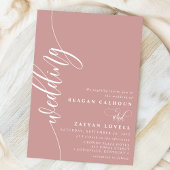 ほこりっぽいエレガントバラ書結婚文字 招待状