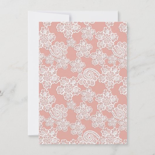 ほこりっぽいエレガントピンクのレース金ゴールドが日付を変更 (裏面)