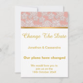 ほこりっぽいエレガントピンクのレース金ゴールドが日付を変更 (正面)