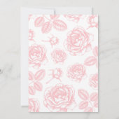 ほこりっぽいエレガントピンクチノ結婚イスリー 招待状 (裏面)