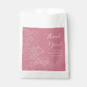 ほこりっぽいエレガントピンクフローラ結婚の感謝 フェイバーバッグ (正面)