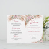 ほこりっぽいエレガントピンクローズパンパスグラスと緑 (スタンド正面)