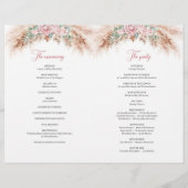 ほこりっぽいエレガントピンクローズパンパスグラスと緑 (裏面)