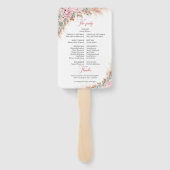 ほこりっぽいエレガントピンクローズパンパスグラスと緑 ハンドファン (裏面)