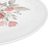 ほこりっぽいエレガントピンク灰色の花モノグラム カッティングボード (角)