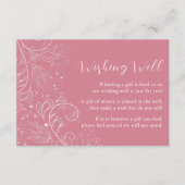 ほこりっぽいエレガントピンク結婚フローラの願い エンクロージャーカード (正面)