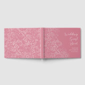 ほこりっぽいエレガントピンク結婚フローラ ゲストブック (全面)