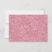 ほこりっぽいエレガントピンク結婚フローラ 出欠カード (裏面)