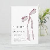 ほこりっぽいエレガントピンク色の手描きボー結婚ズ 招待状 (スタンド正面)