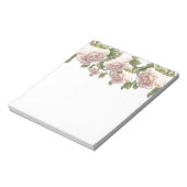 ほこりっぽいエレガントピーチ色のオレンジ色の白フローラバラ ノートパッド (回転)