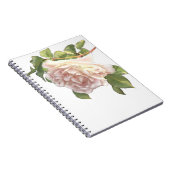 ほこりっぽいエレガントピーチ色のオレンジ色の白フローラバラ ノートブック (右側)