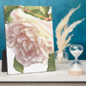 ほこりっぽいエレガントピーチ色のオレンジ色の白フローラバラ フォトプラーク (側面)