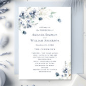 ほこりっぽいエレガントブルーの冬の結婚式 プログラム