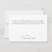 ほこりっぽいエレガントブルーイエローワイルドフラワーズボホ結婚の サンキューカード (裏面)