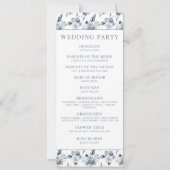 ほこりっぽいエレガントブルーグレーの花の結婚式 プログラム (裏面)