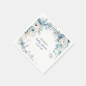 ほこりっぽいエレガントブルーフローラベビーシャワー スタンダードカクテルナプキン (角)
