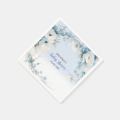 ほこりっぽいエレガントブルーフローラベビーシャワー スタンダードカクテルナプキン (角)