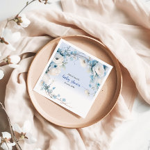 ほこりっぽいエレガントブルーフローラベビーシャワー