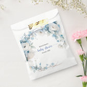 ほこりっぽいエレガントブルーフローラベビーシャワー フェイバーバッグ (封をした状態)