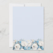 ほこりっぽいエレガントブルーフローラベビーシャワー 招待状 (裏面)