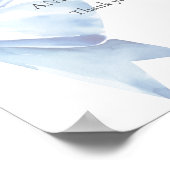 ほこりっぽいエレガントブルーボウ赤ちゃんシャワーカードとギフト ポスター (角)