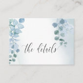 ほこりっぽいエレガントユーカリ結婚グリーン詳細 エンクロージャーカード (正面)