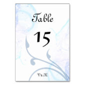 ほこりっぽいエレガントライトブルー波 テーブルナンバー (裏面)