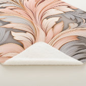 ほこりっぽいエレガント消えたサンゴ装飾 シェルパブランケット (3/4)