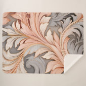 ほこりっぽいエレガント消えたサンゴ装飾 シェルパブランケット (正面(横))